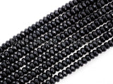 High Quality Faceted Rondelle Black Onyx Beads 2x4/3x4/3x5/4x6/5x8mm/6x10mm/8x12mm Rondelle Beads, 15.5" Full Strand, SKU#Q10