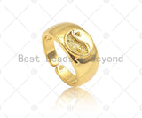 Gold YinYang Signet Ring, Sku#X198