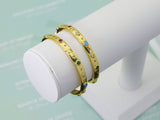 Colorful Stone Gold Bangle Bracelet, Sku#X291