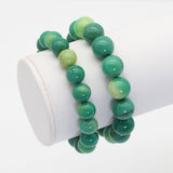 Genuine Green Opal Round Smooth Stretchy Bracelet, Sku#EF415