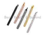 1pc CZ Micro Pave Long Bar Pendant, Cubic Zirconia Strip Pendant, Micro pave pendant, 32x3mm, sku#F333