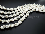 Quality Natural Mother of Pearl beads, 15-21mm, White Irregular Plated Pearl Shell Beads, 16inch strand, SKU#T109