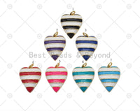 Enamel Heart Shape Pendant, Sku#F1448