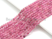 High Quality Natural Pink Tourmaline Checkerboard Cut Beads, 4mm Turtle Shell cut Tiny Tourmaline Beads, 16 Full strand, sku# U793