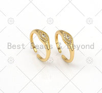 CZEvil Eye Shape Adjustable Ring, Sku#X222