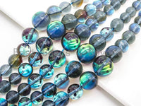 Superb 6-16mm Graduated Blue Flashy Rainbow Manmade Moonstone Graduated Strand, Blue Round Smooth Moonstone, 15.5inch Full strand, SKU#U80