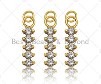 CZ Micro Pave Dainty Gold Bar Diamond Charms, Dainty Charms,Gold Big CZ Charm Pendant,Long Bar Necklace Charms, 5x21mm, Sku#F1342