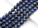 High Quality Natural Tiger Eye Faceted Round Beads, 8mm/10mm/12mm/14mm Round Beads, Blue Tiger Eye Beads, 15inch Full strand, SKU#UA09