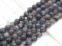 High Quality Black Fire Agate Beads, Dragon Vein Agate, 6mm/