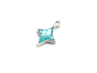 Natural Blue Shell North Star Shape Charm, 14x10mm, Sku#Z344