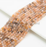 High Quality Natural Mixed Color Moonstone Beads,2x3mm/3x4mm Rondelle Faceted beads, Peach Gray Gemstone Beads, 15.5inch strand, SKU#U369