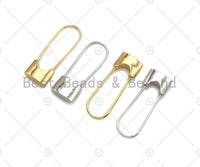 18k Dainty Gold Safety Pin Lock Clasp, Safety Pin Lock Clasp, Silver/Gold Clasp, 11x33mm, Sku#F1174