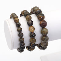 Genuine Pietersite Round Smooth Stretchy Bracelet, Sku#EF411