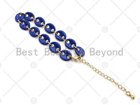 Enamel Hand Made Oval Anchor / Mariner Chain Bracelet, E520