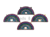 Colorful CZ Micro Pave Rainbow Shape Pendant ,13x27mm,Cubic Zirconia Rainbow Charm,sku#F863