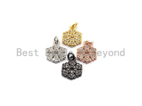 CZ Micro Pave Snowflake Pendant/Charm, Cubic Zirconia Pendant, 10x13mm,sku#F649