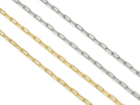 Gold Silver Small link thick Paperclip Chain by Yard, sku#LS06