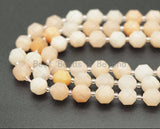 Pink Aventurine Double Point Beads, Sku#U1303