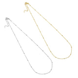 Gold Silver Rolo Link Dainty Ball Necklace, Sku#LD507