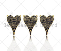 Gold Filled Black CZ Micro Pave Heart Shape Pendant, 18K Gold Filled Heart Charm, Necklace Bracelet Charm Pendant,20x28mm,Sku#LK332