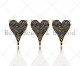 Gold Filled Black CZ Micro Pave Heart Shape Pendant, 18K Gold Filled Heart Charm, Necklace Bracelet Charm Pendant,20x28mm,Sku#LK332