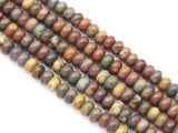 Picasso Jasper Rondelle Smooth Beads, 5x8mm/4x6mm, Sku#U1416