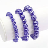 Mystic Blue Agate Round Faceted Stretchy Bracelet, Sku#EF386