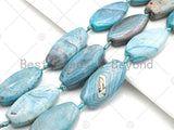 Natural Turquoise Blue Agate Oval Spacer Beads, Sku#U1021