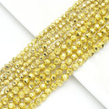 Gold Plated Lava in Diamond Cut Beads, Sku#S159