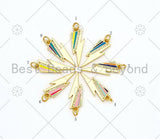 Colorful Enamel Lightning Shape Pendant, 18K Gold Filled Ena