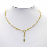 Paperclip chain drop charm necklace, sku#CL14-1