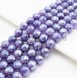 Mystic Plated Amethyst Round Faceted beads, 6mm 8mm 10mm 12mm, Loose Purple Gemstone Beads, 15.5 inch strand, SKU#U362