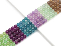 Genuine High Quality Multicolor Fluorite Round Smooth Beads, Sku#U1377