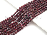 High Quality Natural Garnet CheckerBoard Cut Coin Shape beads, 4mm Turtle Shell Cut Garnet Beads, 16" Full Strand, sku#U812