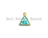 Natural Aqua Blue Shell Triangle Shape Charm, Sku#Z308