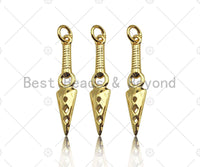 Gold Filled Sword with Holes Shape Pendant, 18K Gold Filled Sword Charm, Necklace Bracelet Charm Pendant, 6x27mm, Sku#Y446