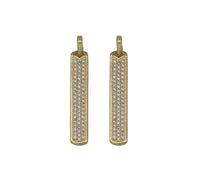 Gold CZ Long Bar Charm, Sku#Y724