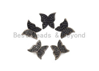 Black CZ Pave Butterfly Spacer Beads,Butterfly Charms, sku#A95