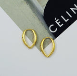 Gold Oval Huggie Earring, Sku#J354