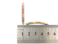 Rainbow CZ Micro Pave Bar Connector for Bracelet/Necklace, Link Connector, Spacer Connector, 3x36mm,sku#E432