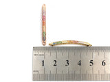 Rainbow CZ Micro Pave Bar Connector for Bracelet/Necklace, Link Connector, Spacer Connector, 3x36mm,sku#E432