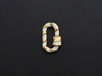 Colorful Enamel Pave Oval Shape Clasp, Carabiner Clasp, White/Black/Rainbow/Blue/Pink Screw Clasp, 12x20mm, sku#H251