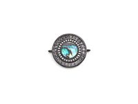 CZ Micro Pave Abalone Connector,21x26mm, sku#Z939