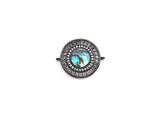 CZ Micro Pave Abalone Connector,21x26mm, sku#Z939