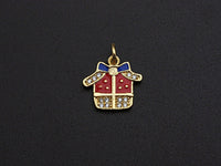 Enamel Colorful Christmas decoration Pendant,CZ Micro Pave Oil Drop pendant,Enamel Jewelry, Christmas Charm,9-15mm, sku#Z669