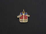 Enamel Colorful Christmas decoration Pendant,CZ Micro Pave Oil Drop pendant,Enamel Jewelry, Christmas Charm,9-15mm, sku#Z669