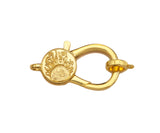 Dainty Gold Lobster Clasp with Jump Ring, Fine Jewelry Clasp, Sunburst Clasp, 17x30mm,Sku#LK192