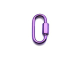 Large Colorful Enamel Pave Oval Shape Clasp, Gold/Purple/Green/Tear Green Carabiner Clasp, 16x28mm, sku#H238