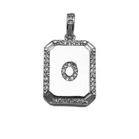 Silver Initial Tag Letter Charm, CZ A - Z Alphabet Letter, Personalized Charm, Sku#ML75