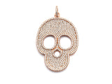 CZ Clear/Black Micro Pave Skull Pendant, CZ Pave Pendant, Gold/Rose Gold/Silver/Gunmetal plated, Halloween Pave, 35x50mm, Sku#F785